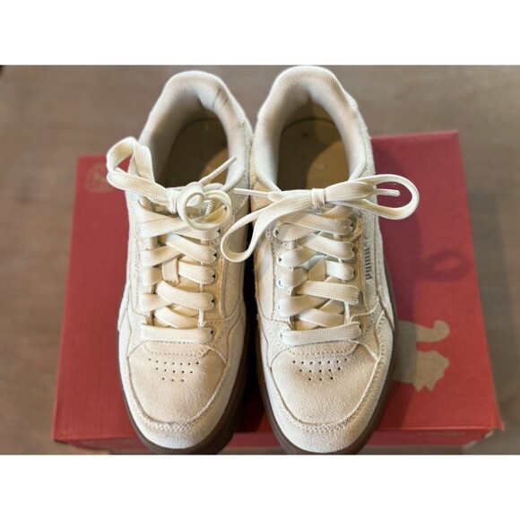 Puma Sneaker Karmen II Idol Size 4.5 M Jr. Ivory Silver Kids Platform Off White - Picture 3 of 11